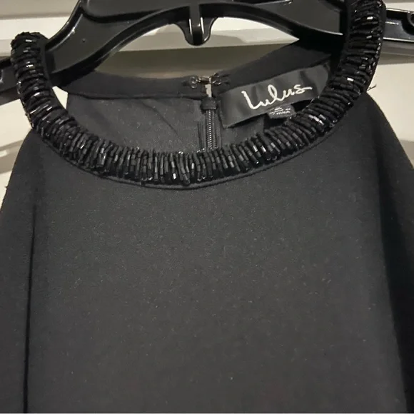 Lulu's Black Beaded Neck Dress - Picture 6 of 7